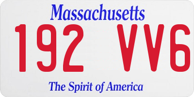 MA license plate 192VV6
