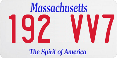 MA license plate 192VV7