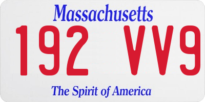 MA license plate 192VV9