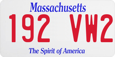 MA license plate 192VW2