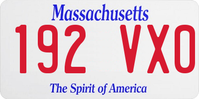 MA license plate 192VX0