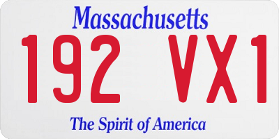 MA license plate 192VX1