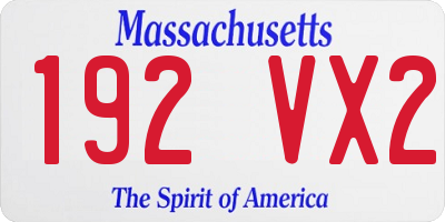 MA license plate 192VX2