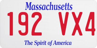 MA license plate 192VX4
