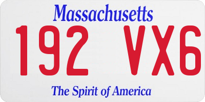 MA license plate 192VX6