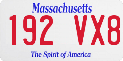 MA license plate 192VX8