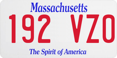 MA license plate 192VZ0