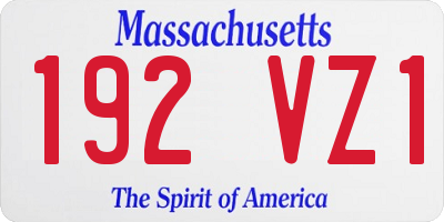 MA license plate 192VZ1
