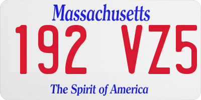 MA license plate 192VZ5