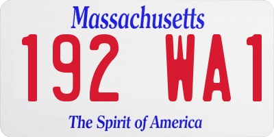 MA license plate 192WA1