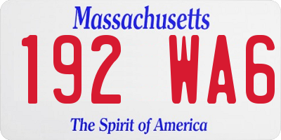 MA license plate 192WA6