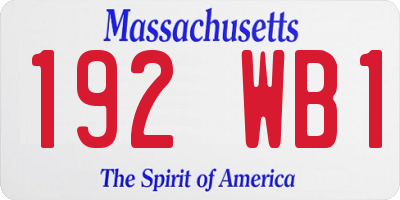 MA license plate 192WB1