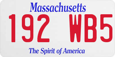 MA license plate 192WB5