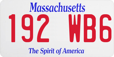MA license plate 192WB6