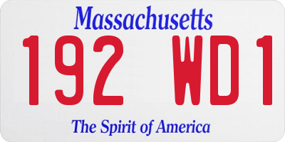 MA license plate 192WD1