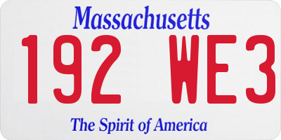 MA license plate 192WE3