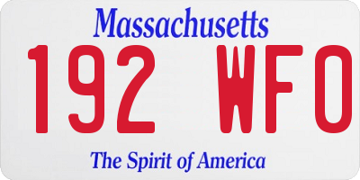 MA license plate 192WF0