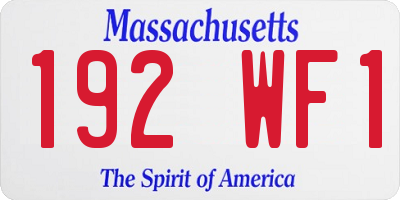 MA license plate 192WF1