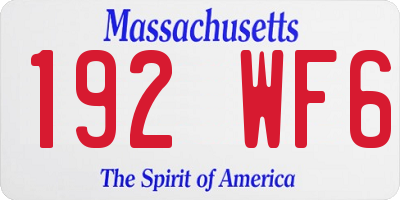 MA license plate 192WF6