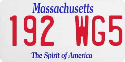MA license plate 192WG5