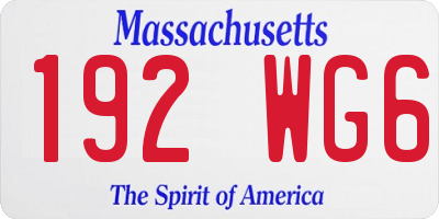 MA license plate 192WG6