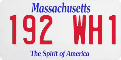 MA license plate 192WH1