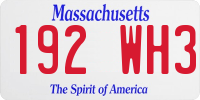 MA license plate 192WH3