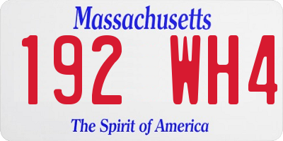 MA license plate 192WH4