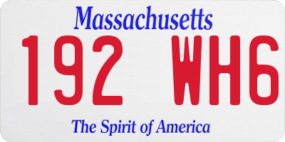 MA license plate 192WH6