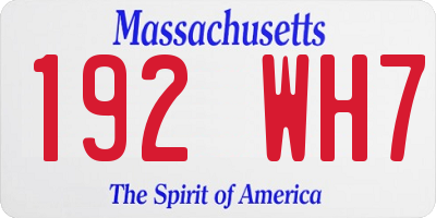 MA license plate 192WH7