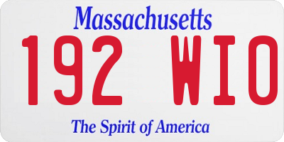 MA license plate 192WI0