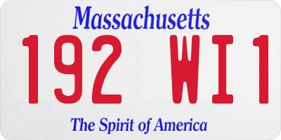 MA license plate 192WI1