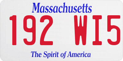 MA license plate 192WI5