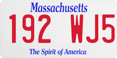 MA license plate 192WJ5