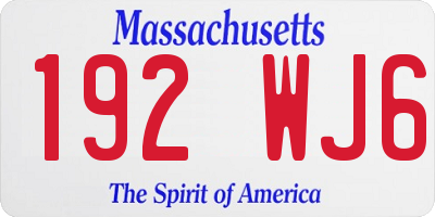 MA license plate 192WJ6