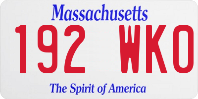 MA license plate 192WK0