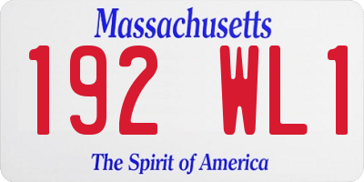 MA license plate 192WL1