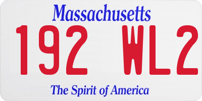 MA license plate 192WL2