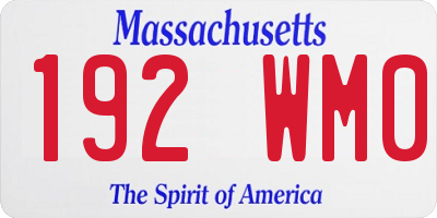 MA license plate 192WM0
