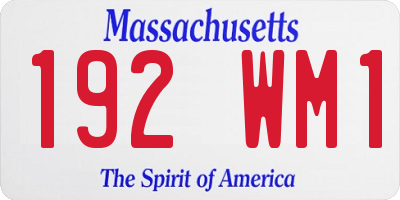 MA license plate 192WM1