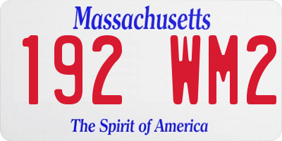 MA license plate 192WM2