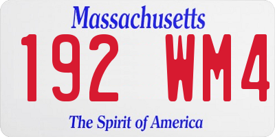 MA license plate 192WM4