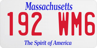 MA license plate 192WM6