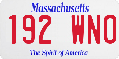MA license plate 192WN0