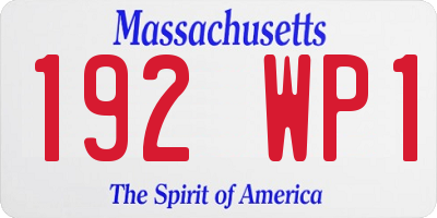 MA license plate 192WP1