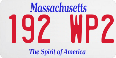 MA license plate 192WP2