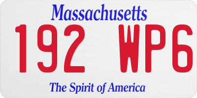 MA license plate 192WP6