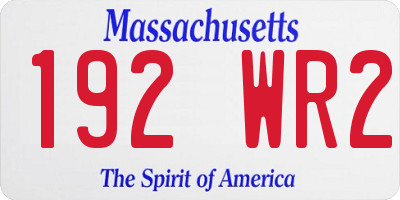 MA license plate 192WR2