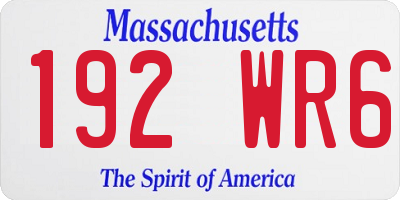 MA license plate 192WR6