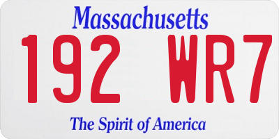 MA license plate 192WR7